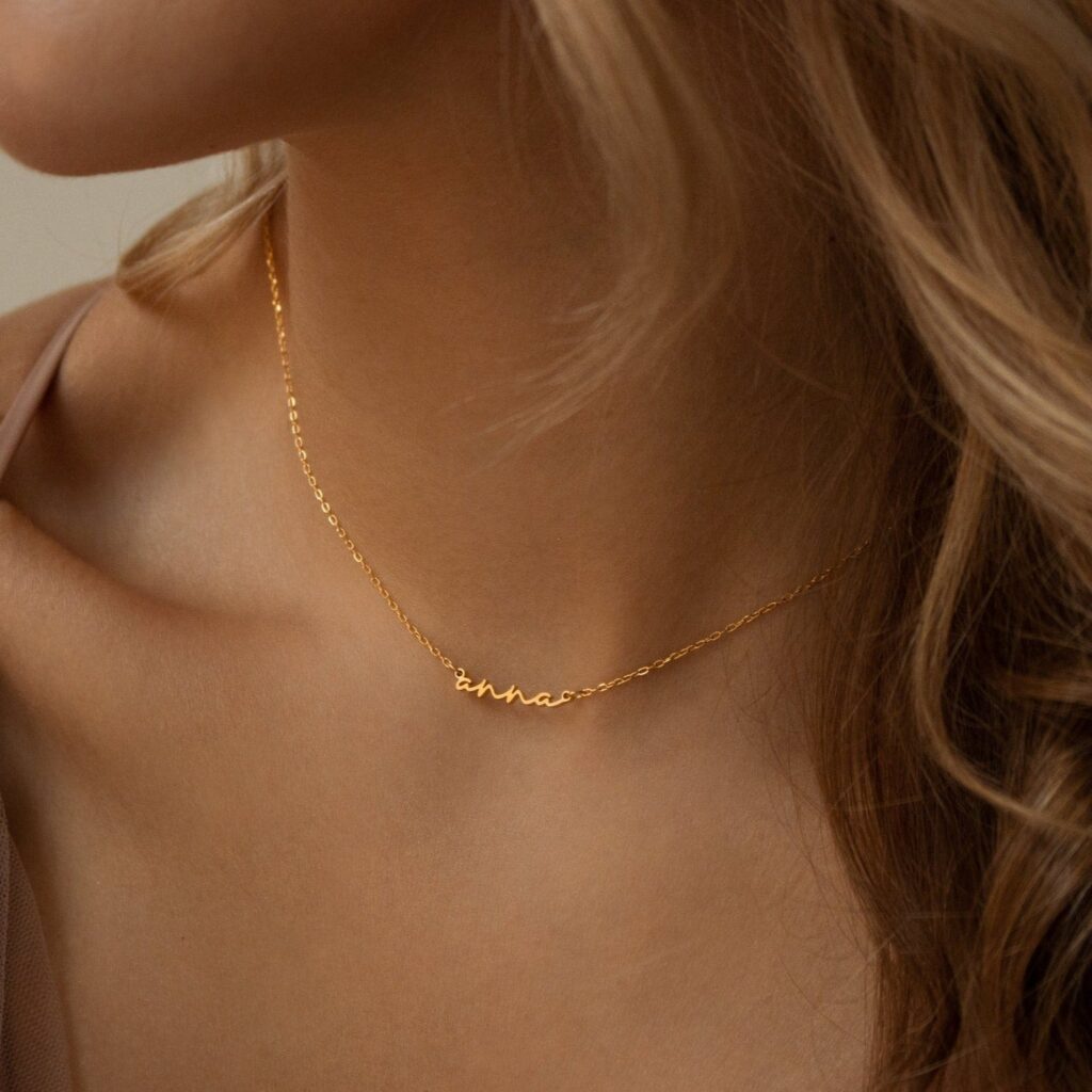 Tiny Summer Name Necklace Delicate Font