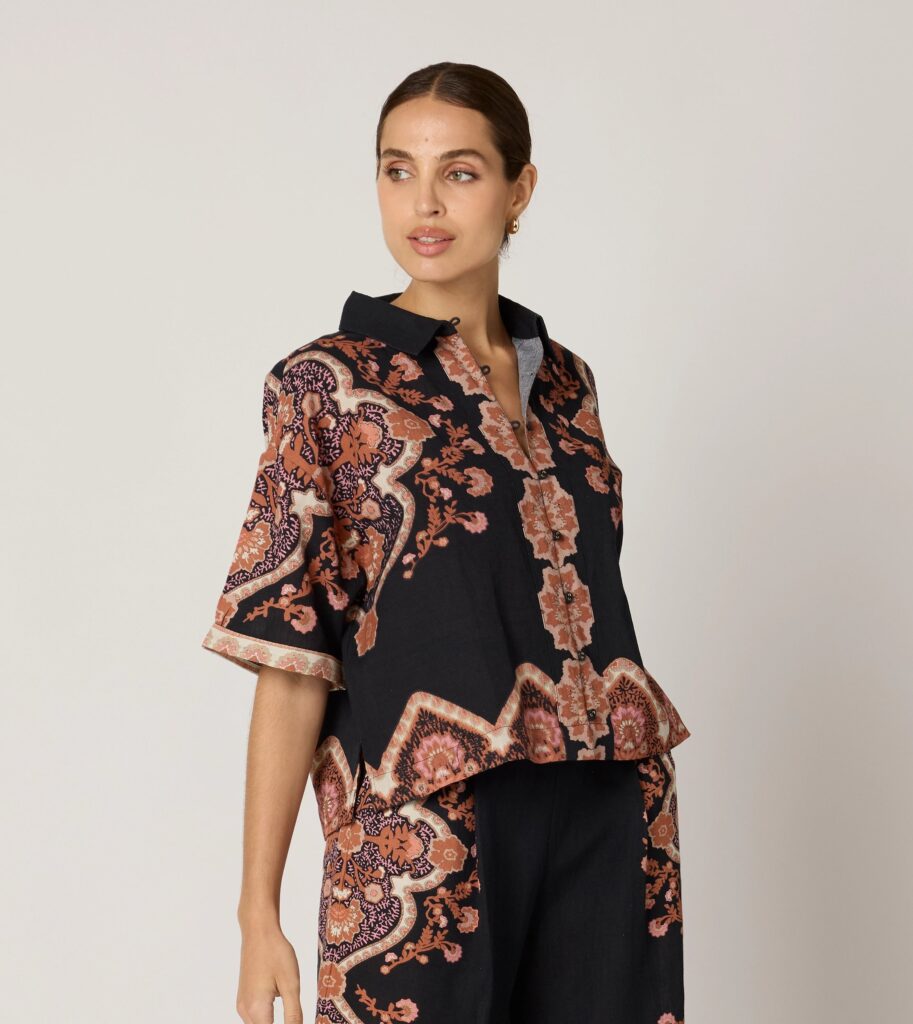 Cleobella Jeni Blouse Dark Lagos
