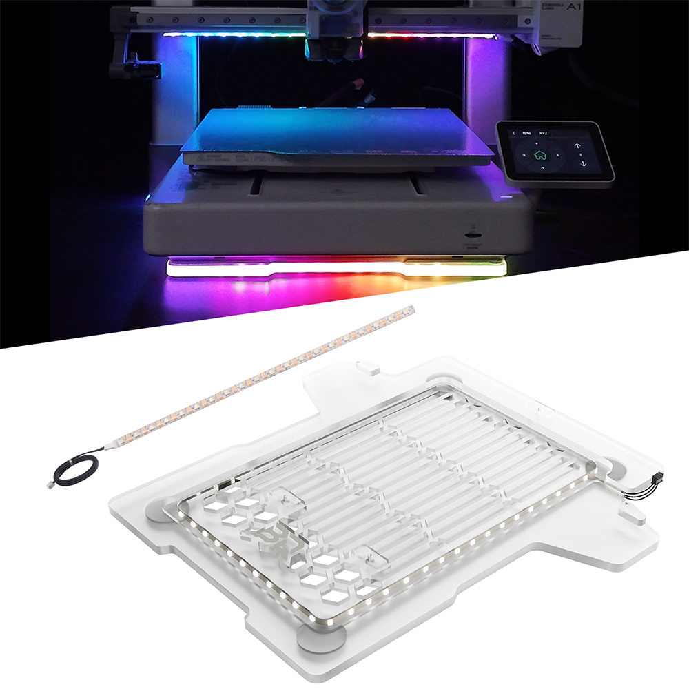 BIQU Panda Aura Lighting Kit for Bambu Lab A1/A1 Mini – A1 Plus RGB Board & RGBW Strip with Independent Control, A1 RGBW Ambient Lighting, Smart Status Display, Voice Alerts, Web UI: Overview