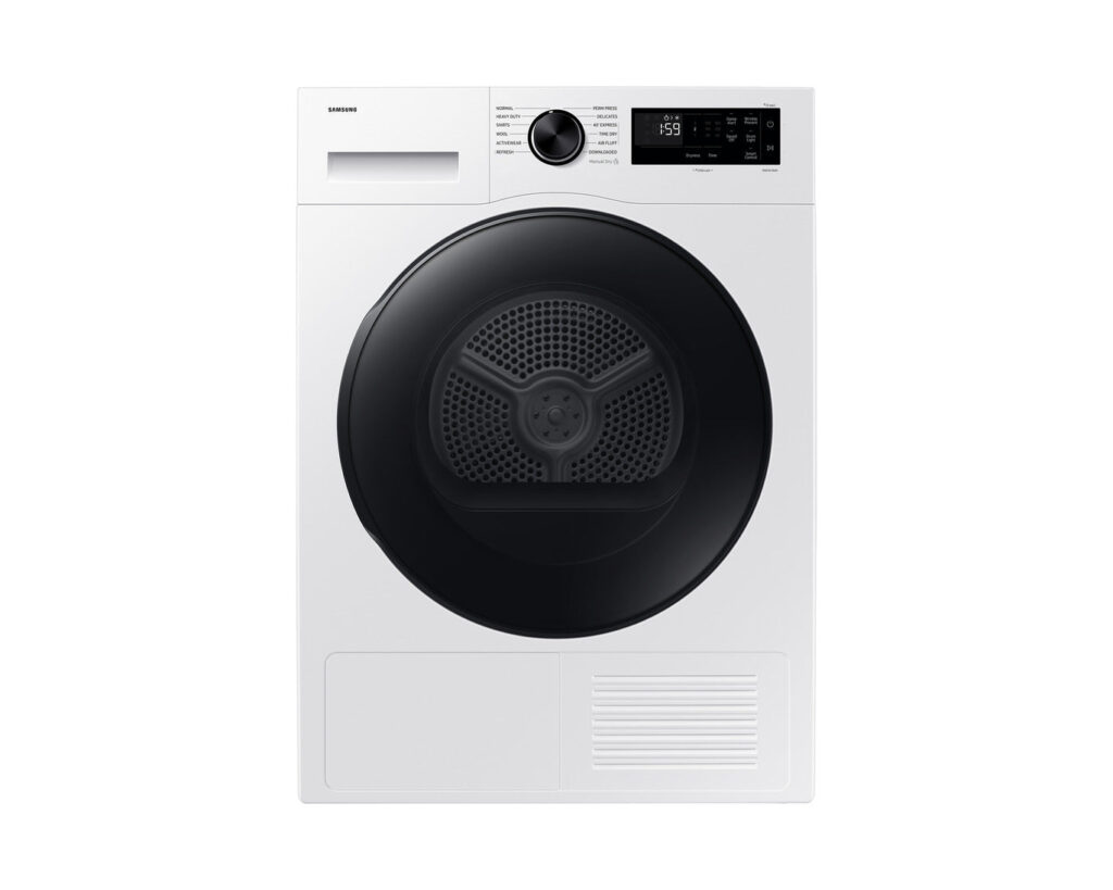 A Closer Look at Samsung – 4 cu. Ft  Compact Dryer in White – DV25FGC0B0BEAC
