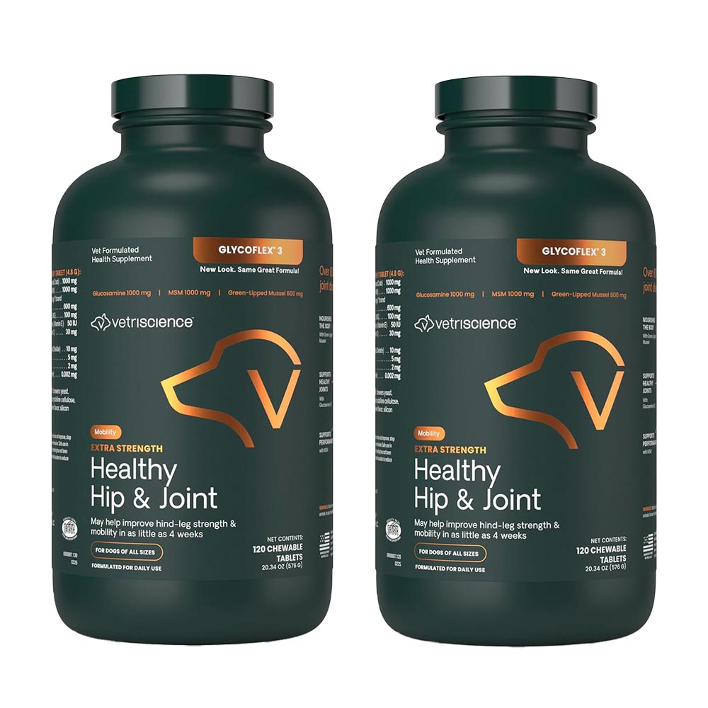 VetriScience GlycoFlex 3 Extra Strength for Dogs – Healthy Hip & Joint 2-PACK (240 Chewable Tablets) – Overview & Review