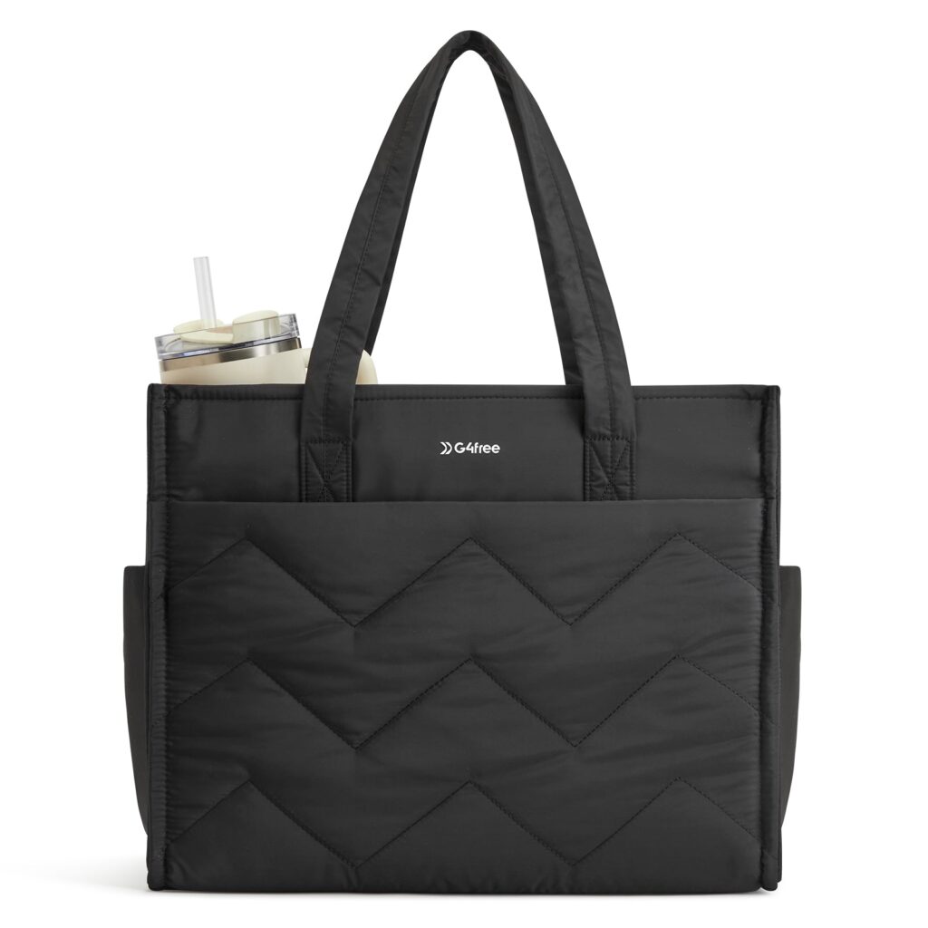 G4Free Lightweight Quilted Tote with Laptop Compartment for Work & Travel: Overview