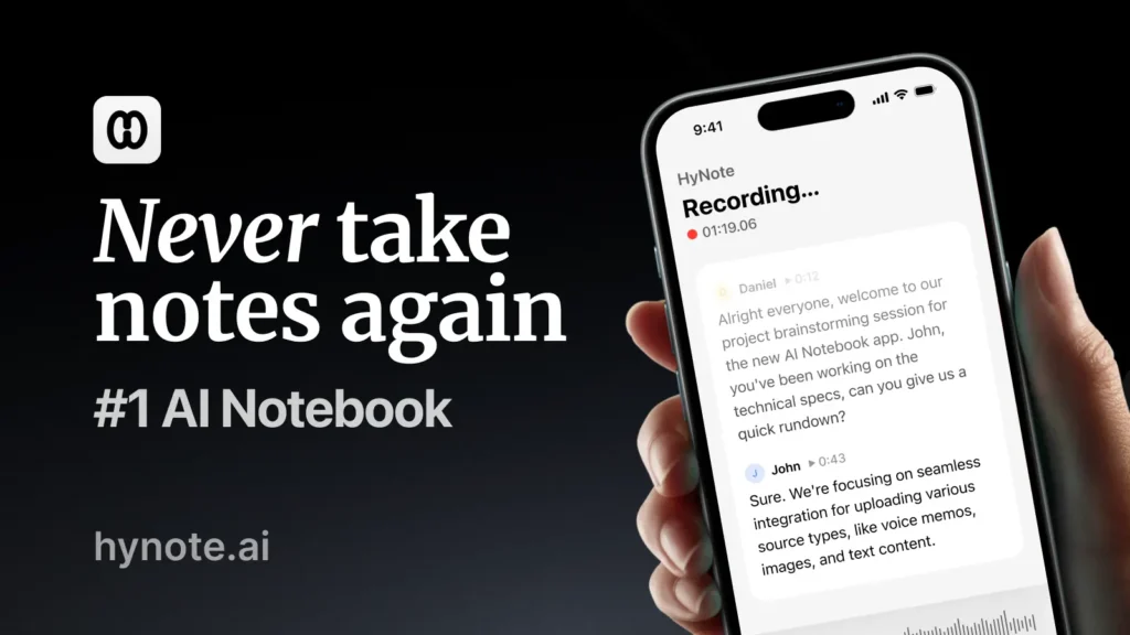 HyNote | AI Note Taker for Meetings, Audio & PDF Summaries Review