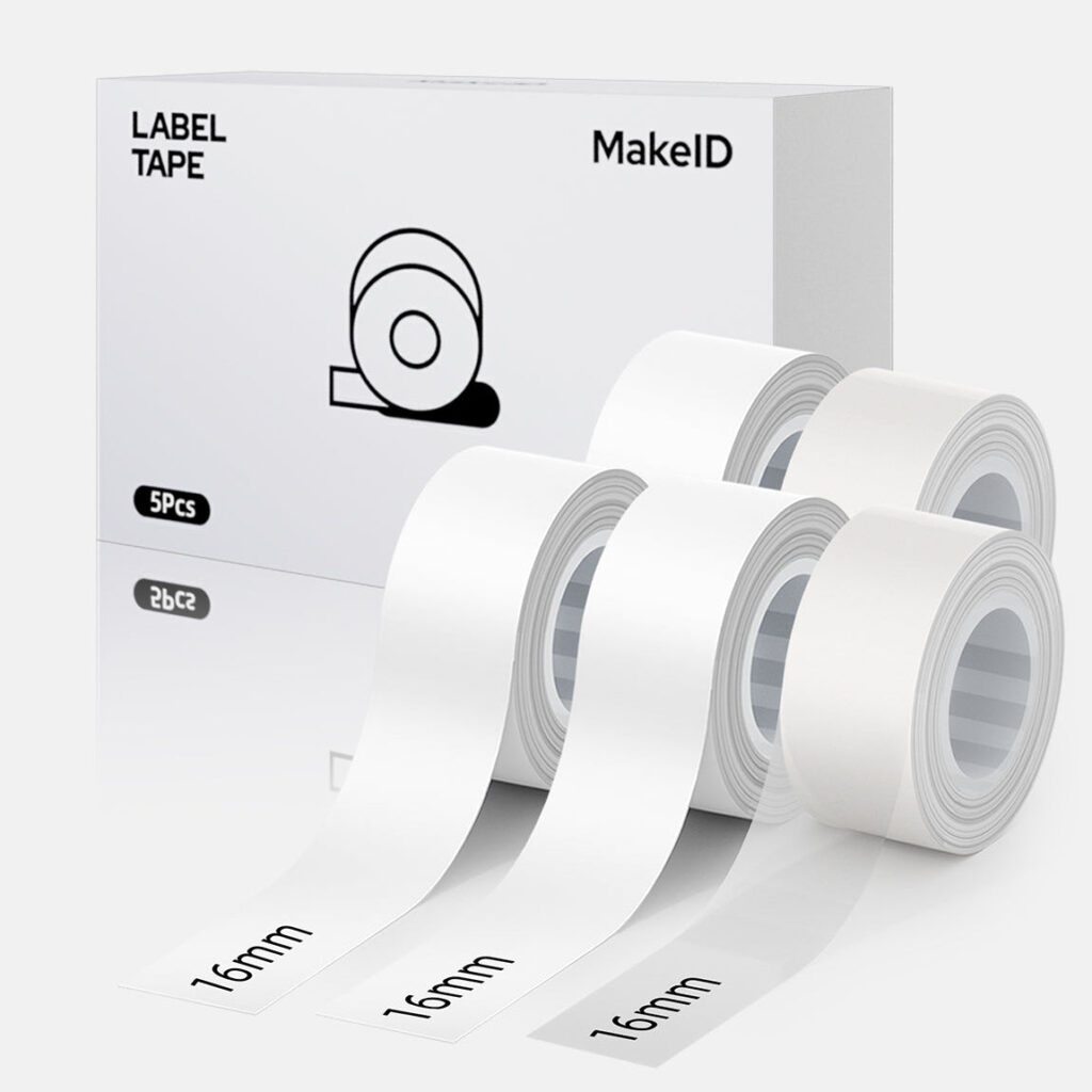 MakeID L1 E1 Q1 Label Maker Tape Refill, 5 Rolls 16mmx4m (0.63″x13′) White/Transparent Continuous Consumable Thermal Lamination Office Label Tape Replacement Review 2026