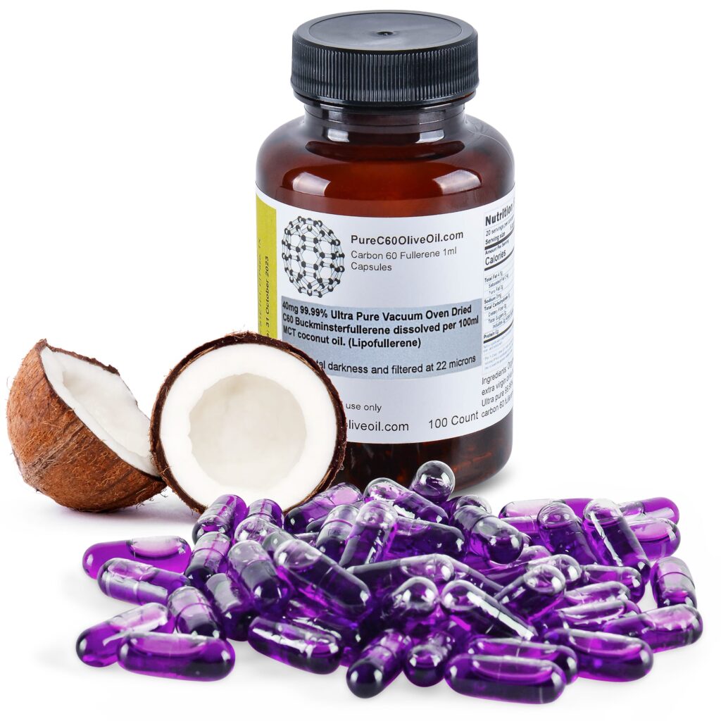 C60 Organic MCT Coconut Oil Capsules / Pills 100ml – 99.99% C60 Solvent-Free – Overview & Review