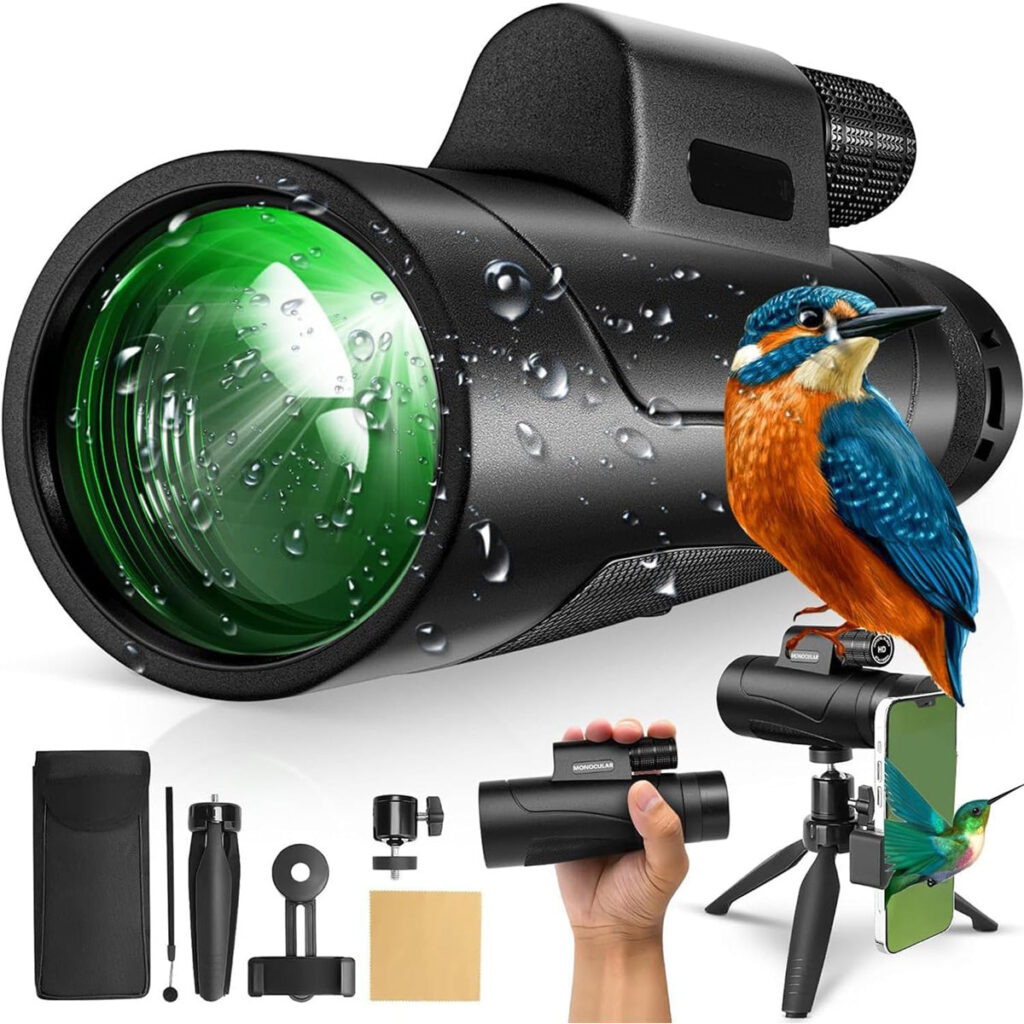 A Closer Look at Monocular Telescope with Smartphone Holder and Tripod