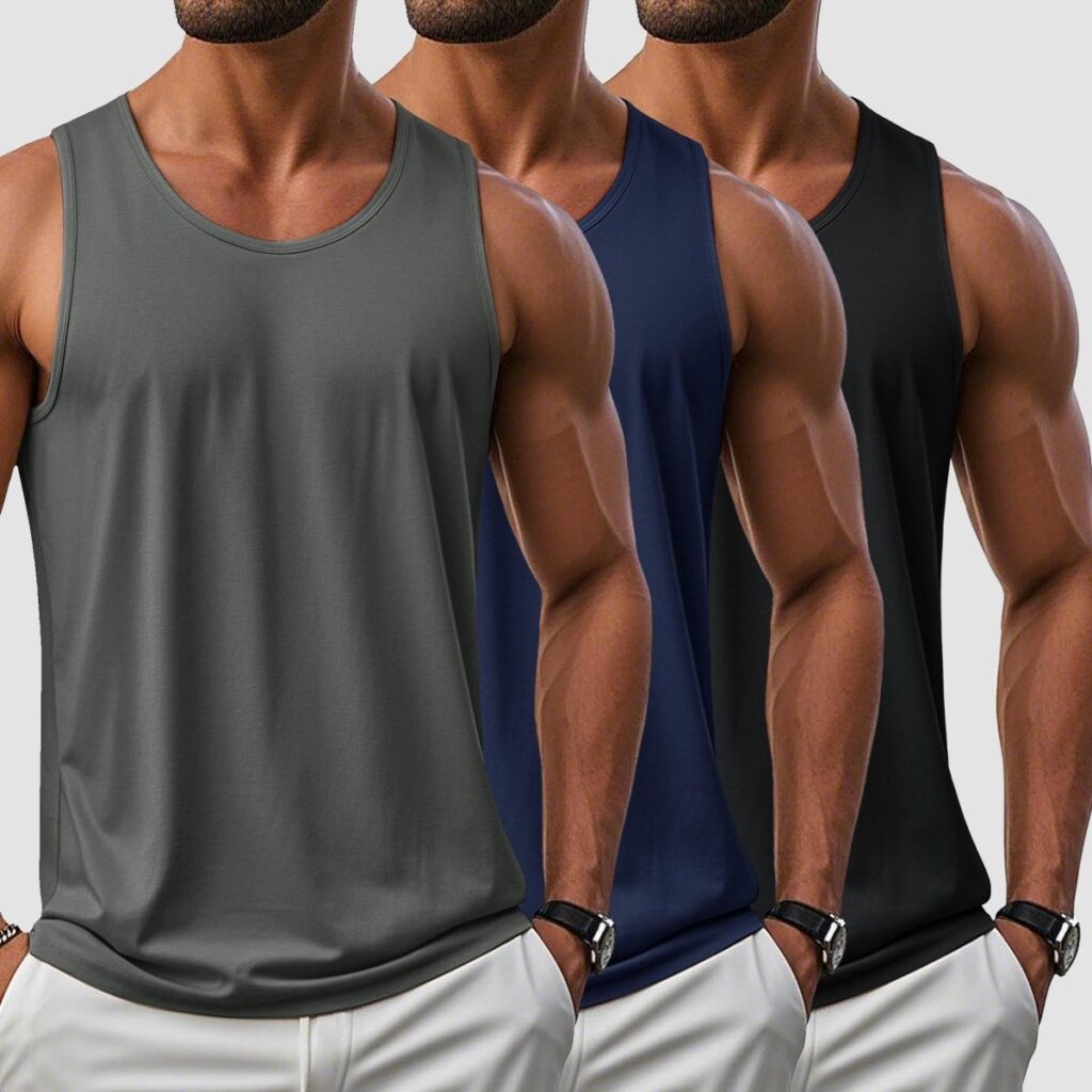 Taking a Look at [3 Pcs set] UPF 50+ Tank Top Gym Workout Sleeveless Muscle Shirts