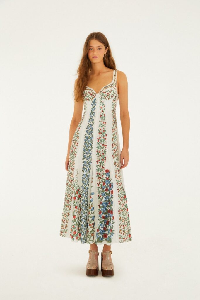 Off-White Fruit Beauty Lenzing™ Ecovero™ Euroflax™ Maxi Dress: Overview