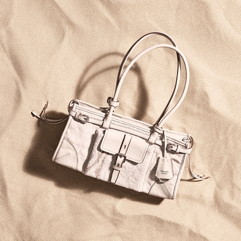 A Closer Look at Cinnamon Prada Bonnie Medium Suede Handbag | PRADA – Canada